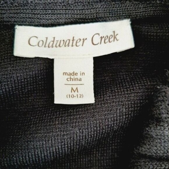 COLDWATER CREEK Knit Sweater Jacket Double Breasted Peter Pan Collar Sz M - Picture 7 of 8
